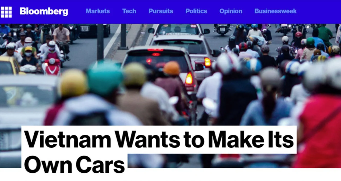 Hãng tin Bloomberg mới đây đưa ra các ý kiến nhận định về tham vọng sản xuất ôtô Việt của Tập đoàn Vingroup.