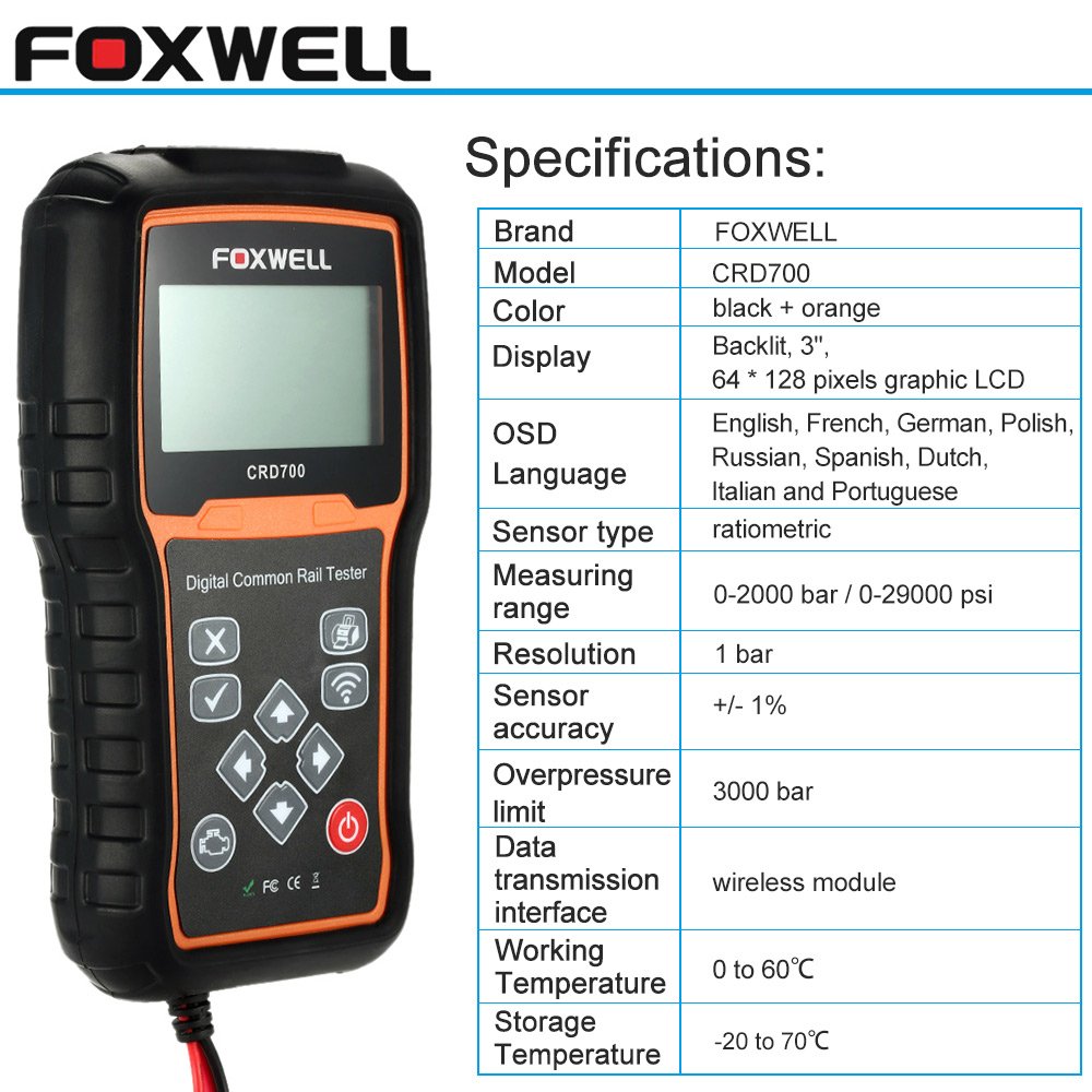 Máy đo áp suất common rail Foxwell CED700