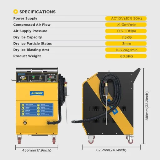 Máy bắn đá khô CO2 làm sạch muội than AUTOOL HTS708 - Hình ảnh 4