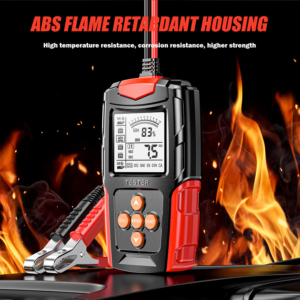 bộ kiểm tra ắc quy ô tô, xe máy, ắc quy nước, AGM 12V 24V Foxsur FBT-200