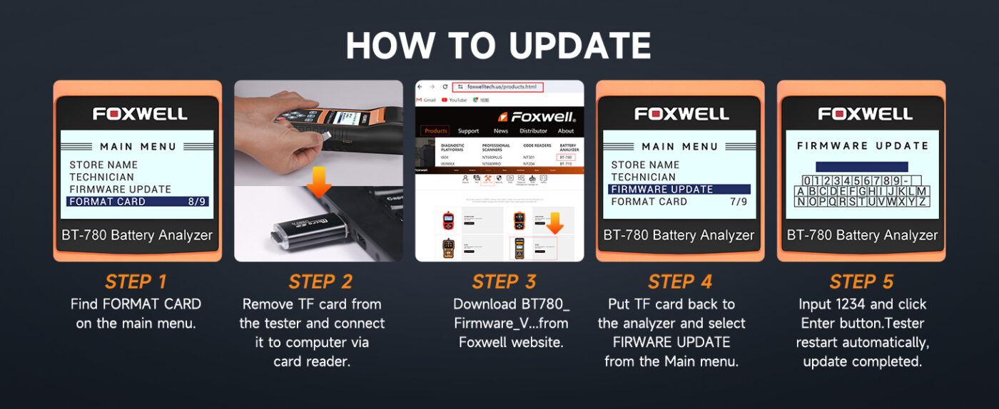 Máy kiểm tra ắc quy FOXWELL BT780