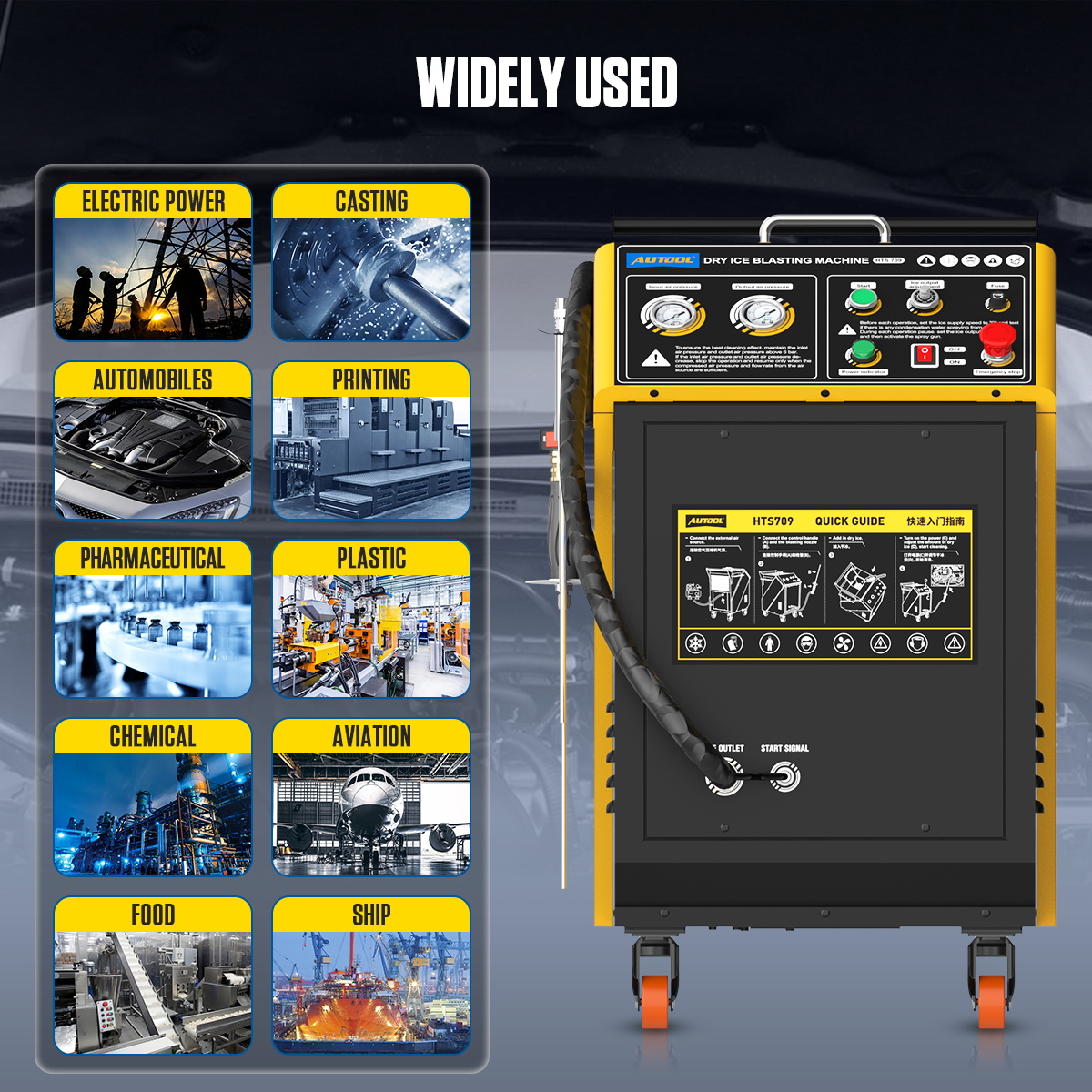 Máy làm sạch bằng phương pháp phun đá khô AUTOOL HTS709