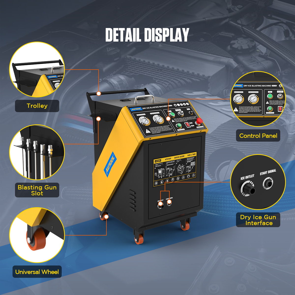 Máy làm sạch bằng phương pháp phun đá khô AUTOOL HTS709