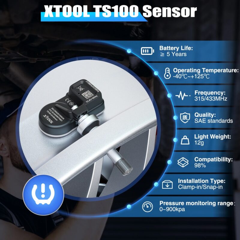 Cảm biến áp suất lốp XTOOL TS100 PRO 315MHz & 433MHz