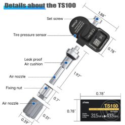Cảm biến áp suất lốp XTOOL TS100 PRO 315MHz & 433MHz