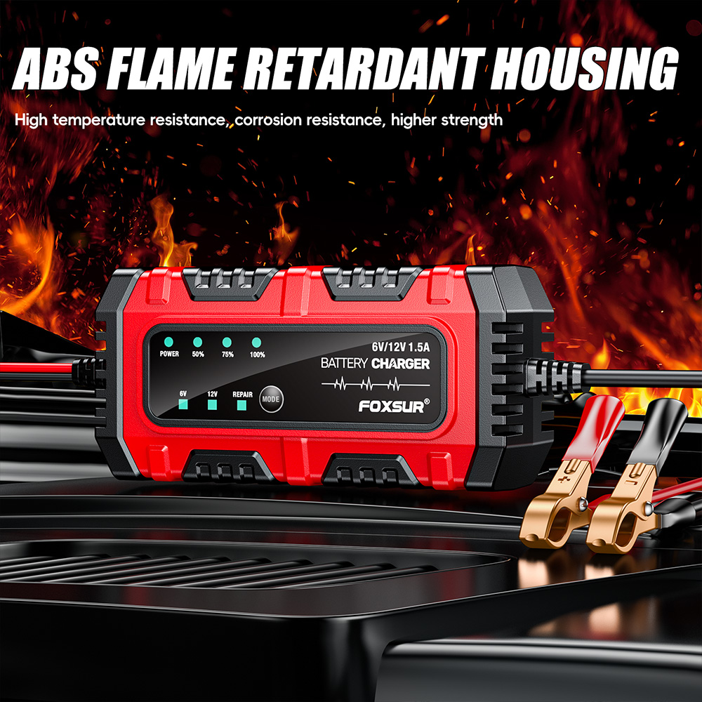 Bộ sạc ắc quy ô tô xe máy thông minh Foxsur FBC061215E
