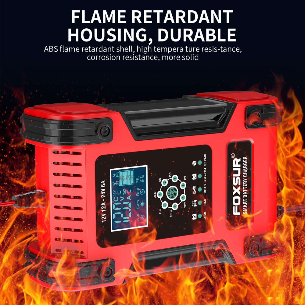 Bộ sạc ắc quy Foxsur FBC122412D 7 bước 12V 12V