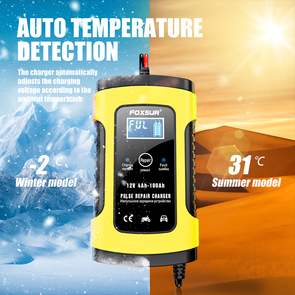 Bộ sạc ắc quy ô tô xe máy thông minh Foxsur FBC1205D 12V 5A