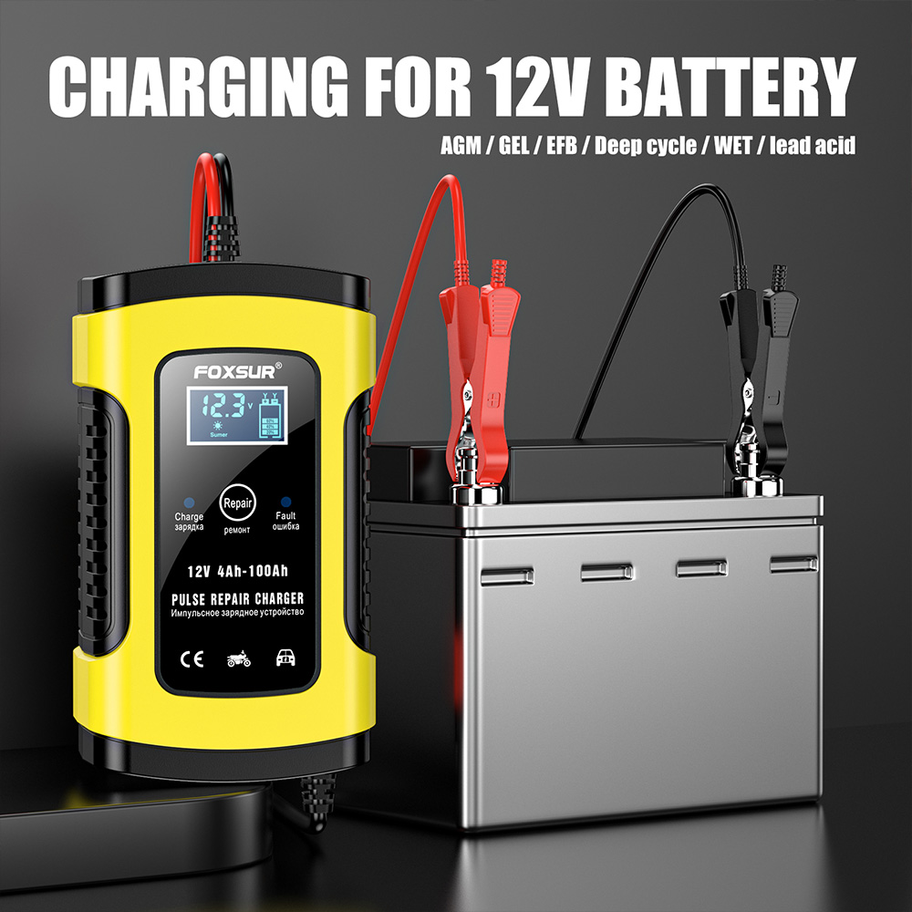 Bộ sạc ắc quy ô tô xe máy thông minh Foxsur FBC1205D 12V 5A