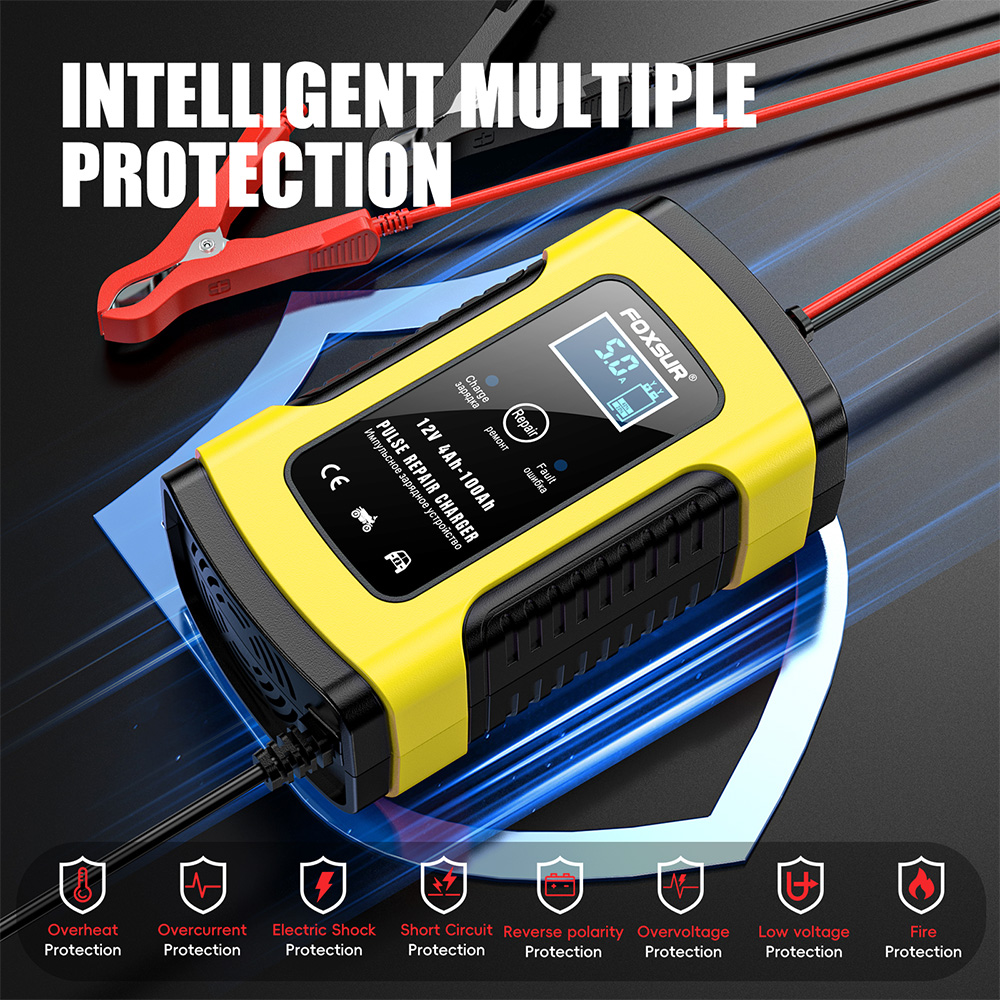Bộ sạc ắc quy ô tô xe máy thông minh Foxsur FBC1205D 12V 5A