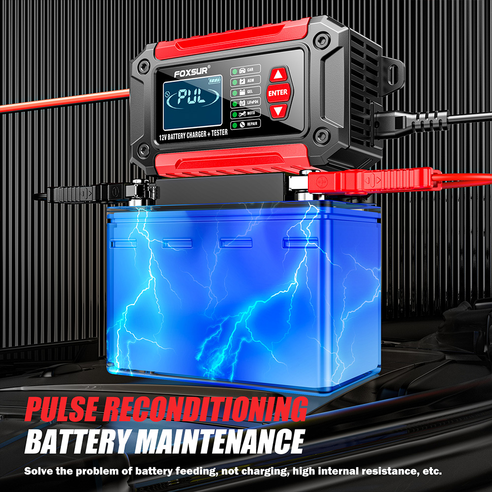 Bộ sạc ắc quy ô tô xe máy Foxsur FTC-1206 12V 6A