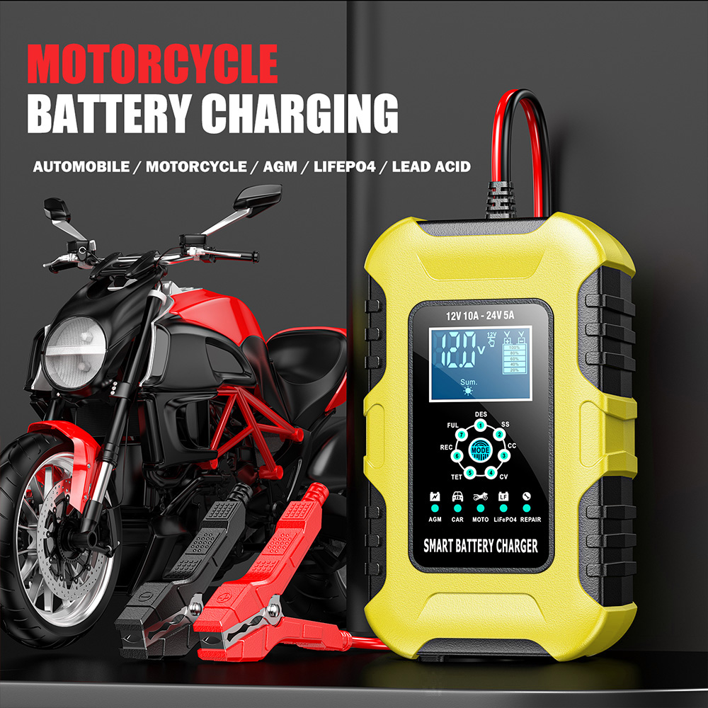 Bộ sạc ắc quy thông minh 7 giai đoạn FBC122410D 12V 10A 24V 5A, Sạc được Lithium Sắt Phốt phát, tự ngắt khi đầy