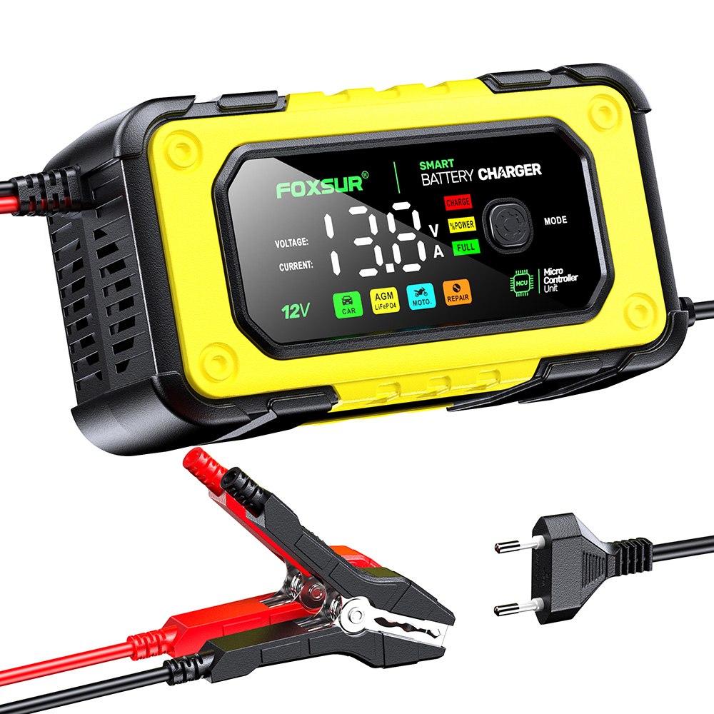 Bộ sạc ắc quy thông minh FBC1207E 12V 7A 4-140Ah dùng cho ắc quy ô tô, xe máy, ắc quy nước, khô, lithium
