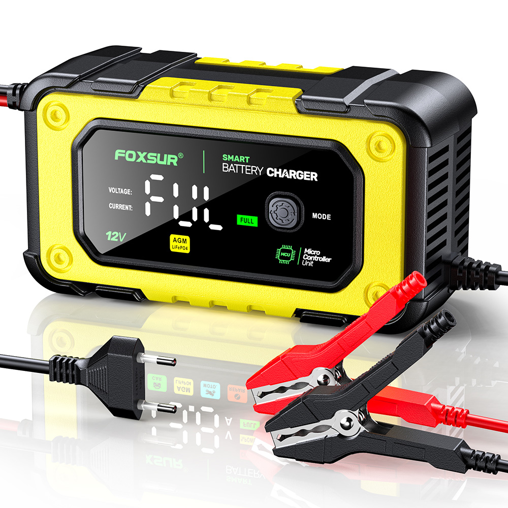 Bộ sạc ắc quy thông minh FBC1207E 12V 7A 4-140Ah dùng cho ắc quy ô tô, xe máy, ắc quy nước, khô, lithium