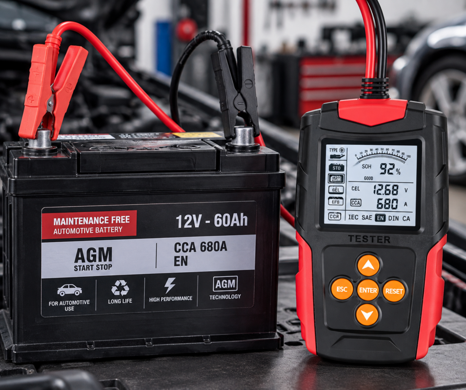 Cách sử dụng bộ kiểm tra bình ắc quy ô tô xe máy FOXSUR FBT-200 12V 24V